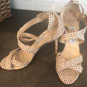 Jimmy Choo Polka Dot Sz 40 Stiletto Strappy Heel